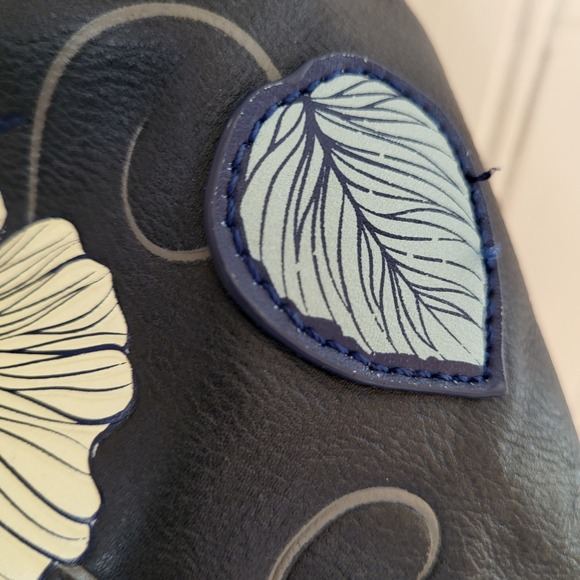 Espe Vegan Leather Messenger Bag Crossbody Hibiscus artsy - Picture 11 of 15